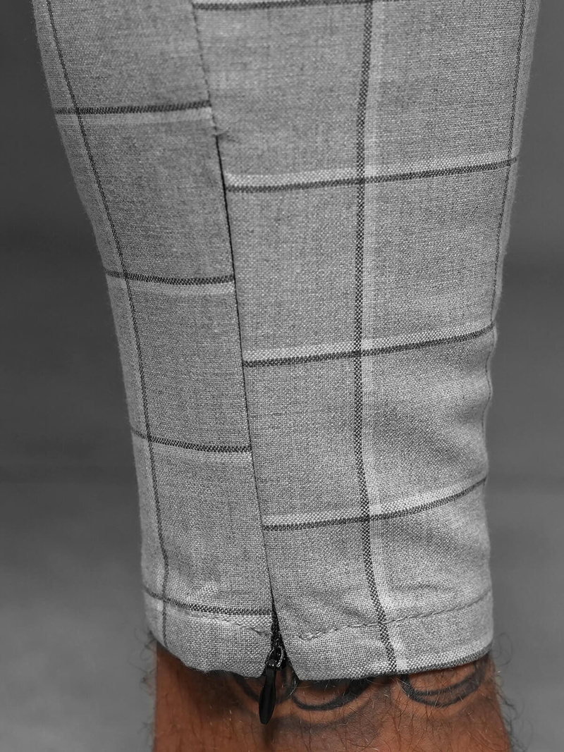 Muške chino hlače sive OZONEE DJ/550172