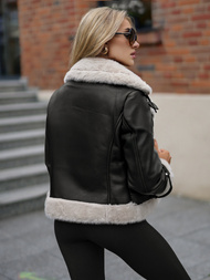 Ženska Kožna Jakna Crna OZONEE JS/11Z8230