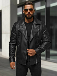 Muška kožna jakna crna OZONEE JS/11Z8067Z