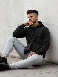 Muška dukserica s kapuljačom crna OZONEE JS/8B1973/3