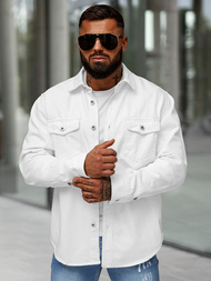 Muška traper košulja bijela OZONEE L/CA777/2