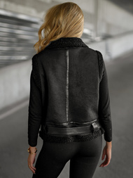 Ženski kožna prsluk crni OZONEE JS/11Z8238