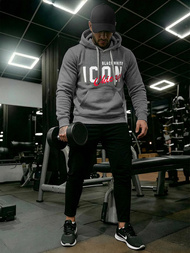 Muška dukserica s kapuljačom grafitna OZONEE JS/8B1736/5