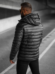 Muška kožna jakna crna OZONEE O/11Z8088