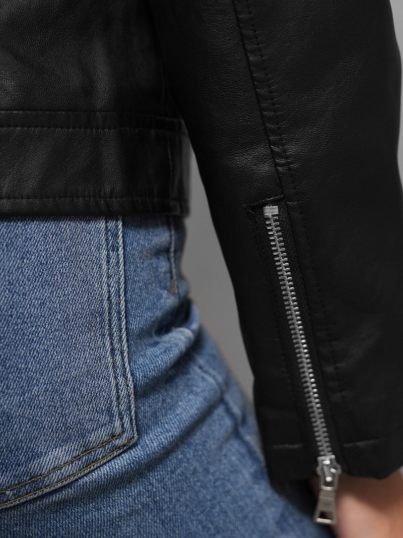 Ženska Kožna Jakna Crna OZONEE JS/11Z8060