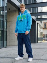 Muška dukserica s kapuljačom plava OZONEE O/TT30513Z