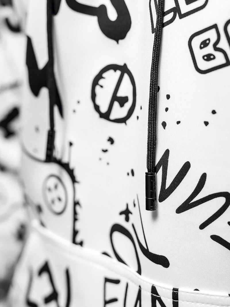 Muška dukserica s kapuljačom bijela OZONEE JS/8B1227/1