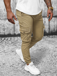 Muške chino jogger hlače bež OZONEE NB/MP0201K