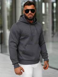 Muška dukserica s kapuljačom grafitna OZONEE JS/27B6502/5Z