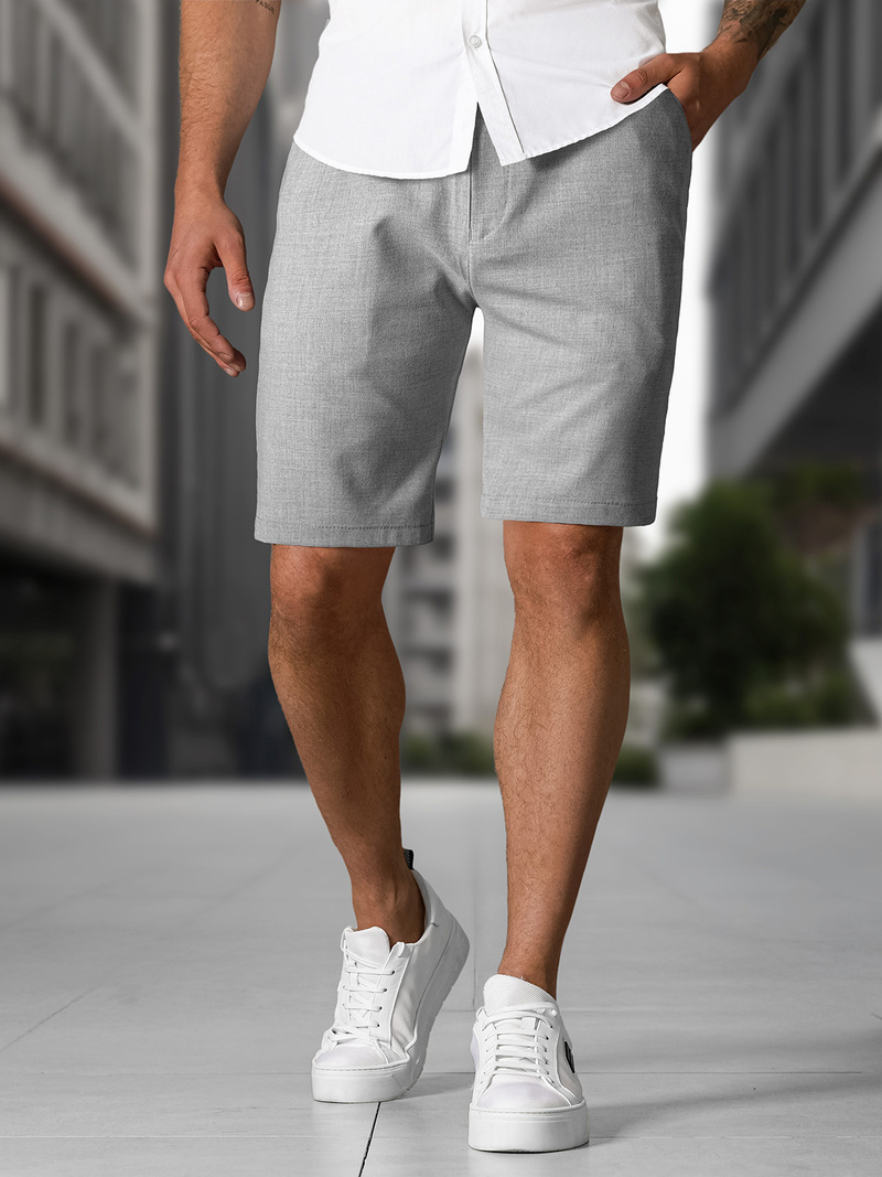 Muške Chino Kratke Hlače Sive OZONEE DJ/4400