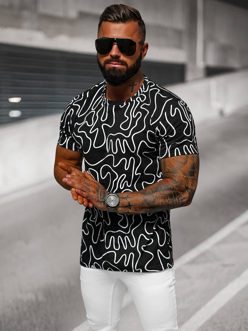 Muška Majica Crna OZONEE JS/8T1198/3