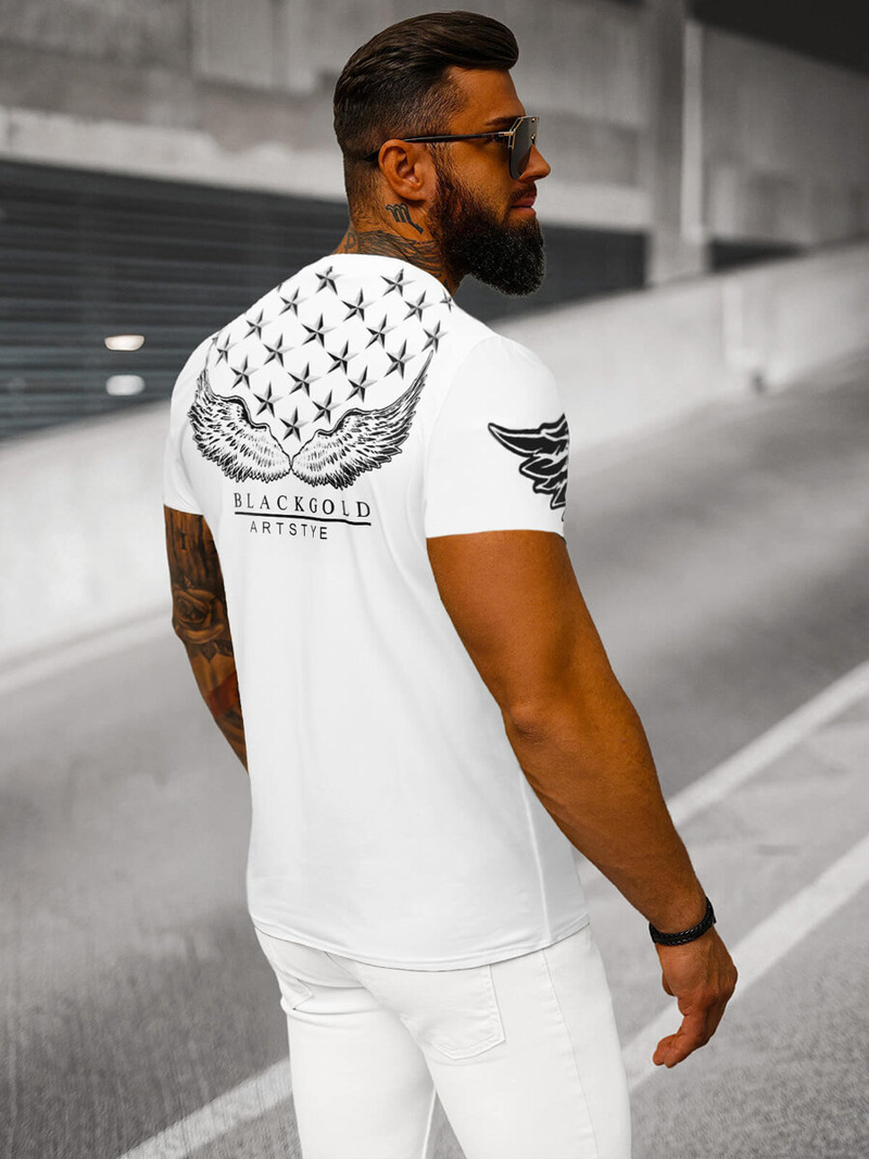 Muška Majica Bijeli OZONEE NB/MT3053Z