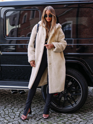 Ženska zimska jakna od krzna bež OZONEE JS/11Z8250