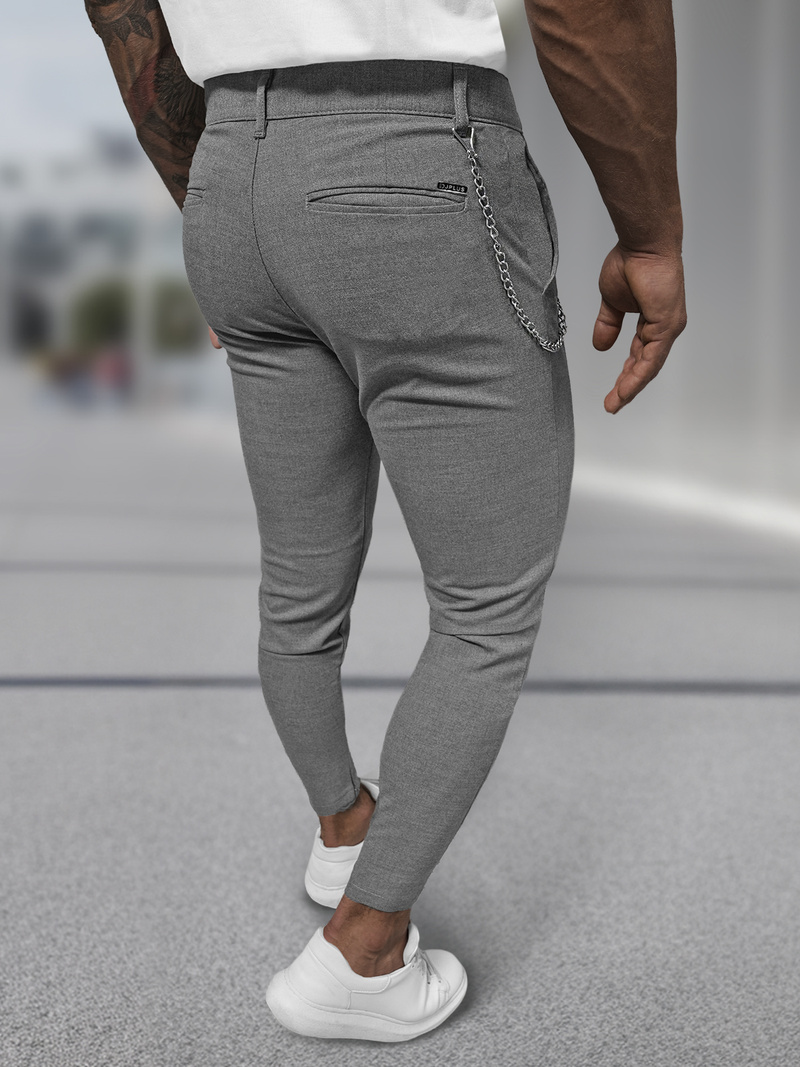 Muške chino hlače tamnosive OZONEE DJ/3300