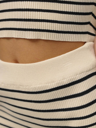 Ženski komplet bež/crna - top i suknja OZONEE O/CH5801