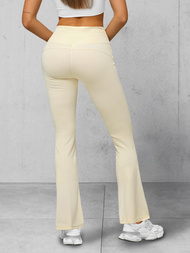 Ženske sportske tajice sa širokim nogama ecru OZONEE JS/17K570/1