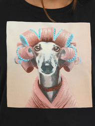 Ženska majica crno-ružičasti OZONEE JS/YJ77726