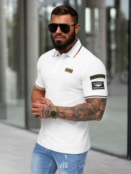 Muška polo majica bijela OZONEE NB/MT3144