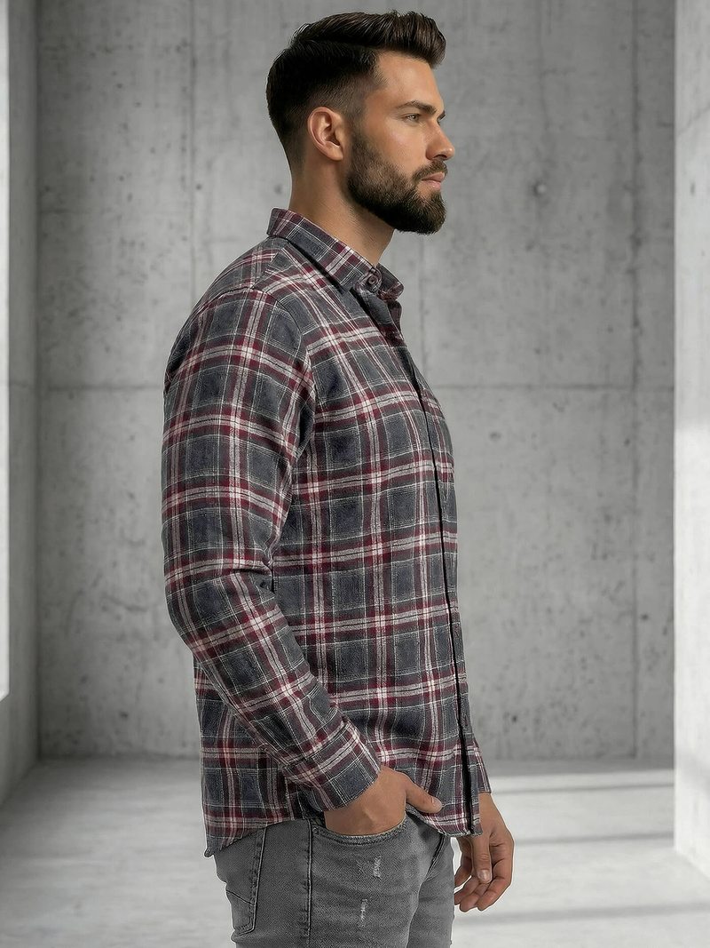 Muška Košulja Bordo OZONEE V/V178Z