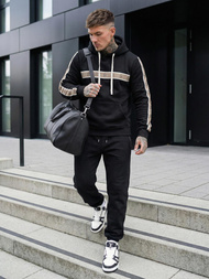 Muška dukserica s kapuljačom crna OZONEE JS/8B1729/3