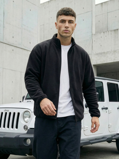 Muška dukserica s patentom crna OZONEE JS/HH016/3