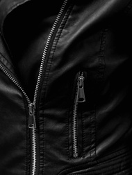 Ženska Kožna Jakna Crna OZONEE JS/11Z8028