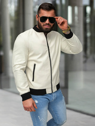 Muška kožna jakna ecru OZONEE JS/11Z8107