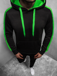 Muška dukserica s kapuljačom crno-zelena OZONEE JS/2012Z