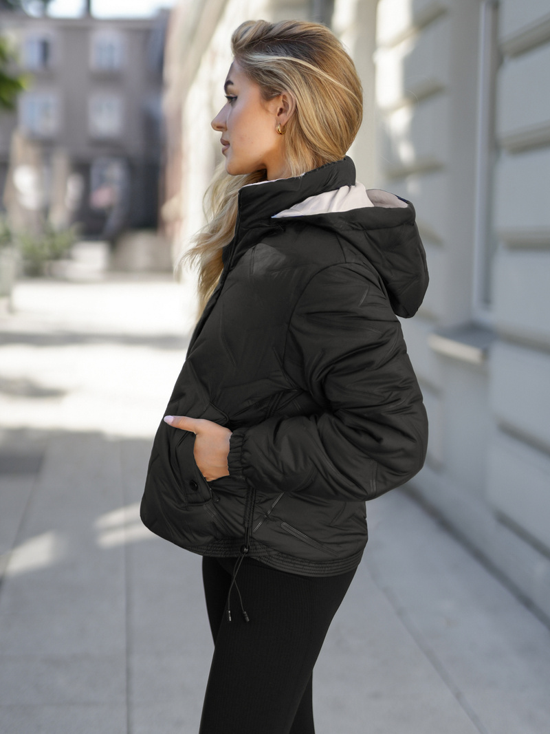 Ženska Jakna Crno-Bež OZONEE JS/16M9315/392B