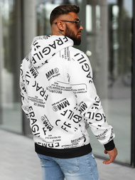 Muška dukserica s kapuljačom bijela OZONEE JS/8B1255/1