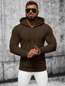 Muška dukserica s kapuljačom smeđa OZONEE O/TB2273