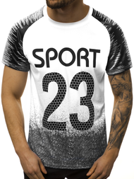 Muška majica bijelo-crna OZONEE JS/KS2068