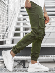 Muške chino jogger hlače Kaki OZONEE MACH/5011