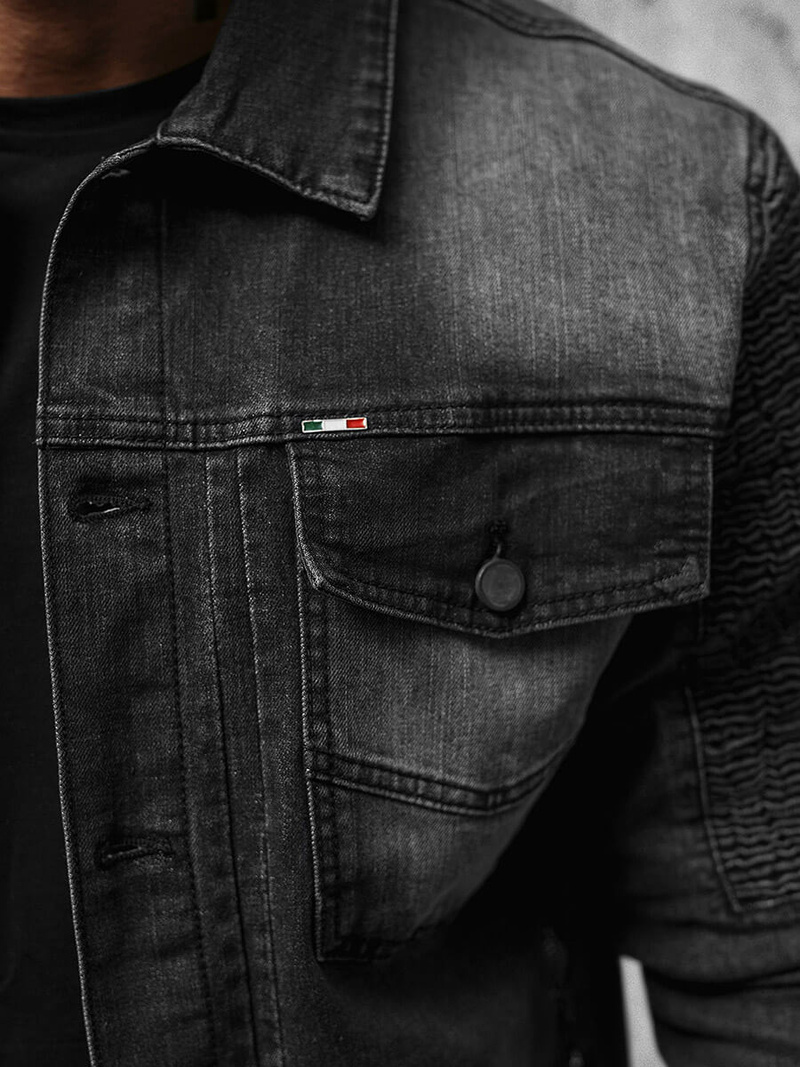 Muška traper jakna crna OZONEE NB/MJ521N