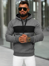 Muška dukserica s kapuljačom grafitna OZONEE JS/8B1315/5