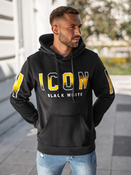 Muška dukserica s kapuljačom crna OZONEE JS/8B1739/3