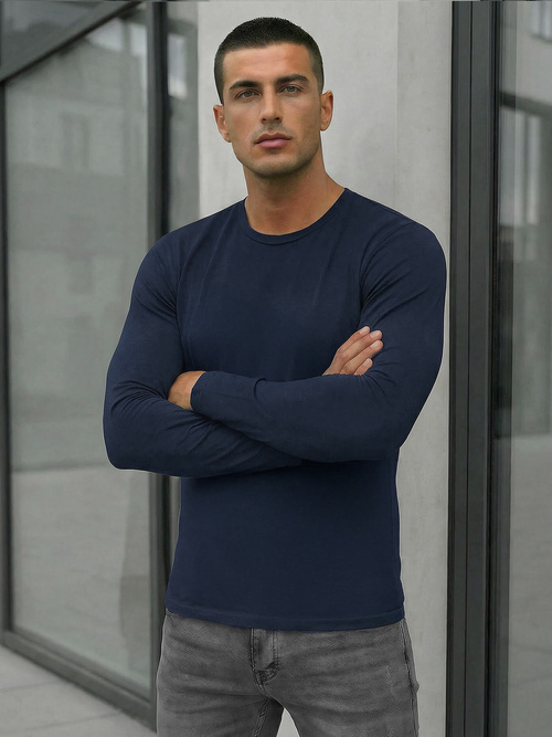 Muška majica dugi rukav modri OZONEE JS/DB71/5