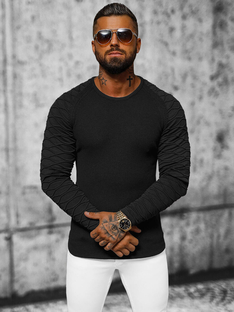 Muški džemper crni OZONEE L/2486Z