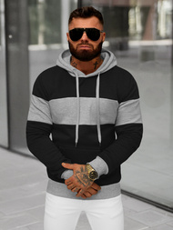 Muška dukserica s kapuljačom crna OZONEE JS/8B1313/3