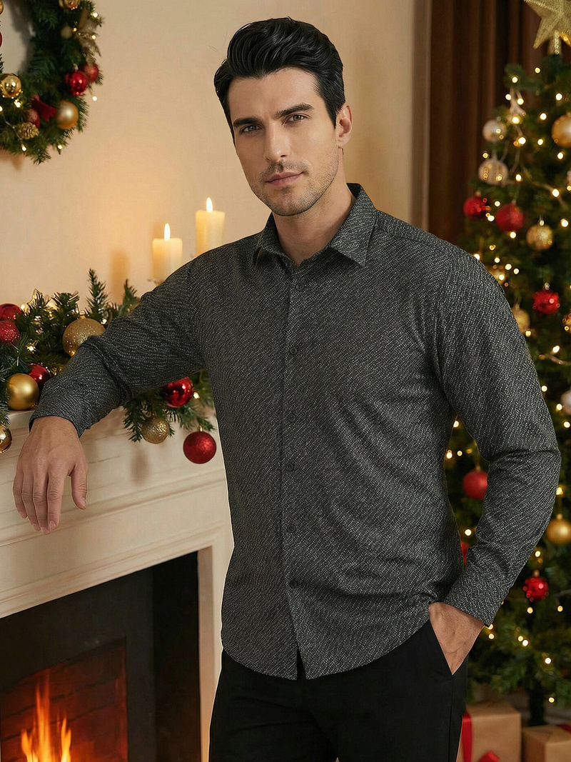 Muška košulja crna OZONEE V/V184Z