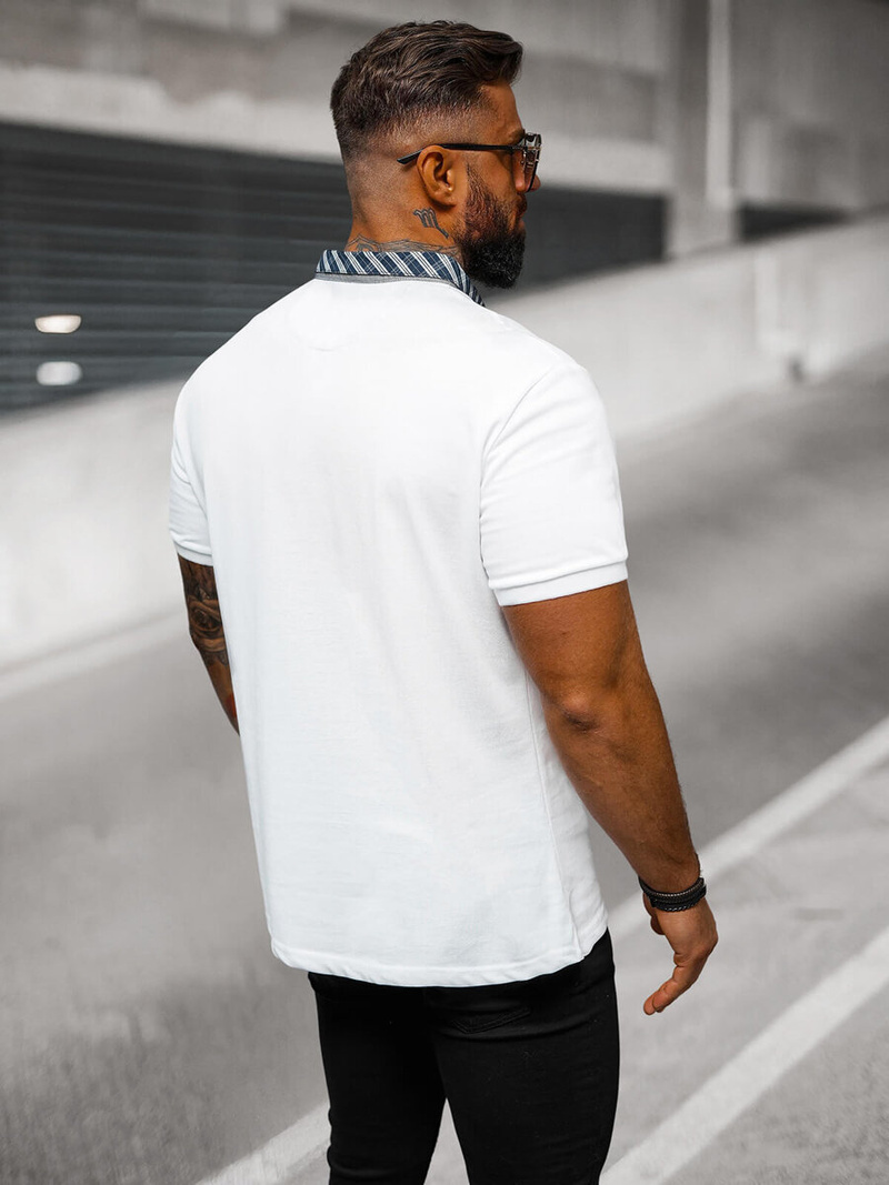 Muška polo majica bijela OZONEE O/DA803