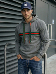 Muška dukserica s kapuljačom grafitna OZONEE JS/8B1735/5Z