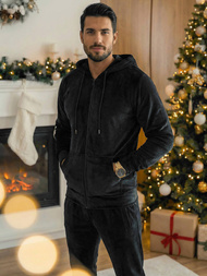 Muška trenirka od velura crna OZONEE JS/8C1169/3Z