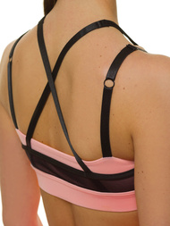 Ženski sportski grudnjak Crno-ružičasti OZONEE JS/WX1092