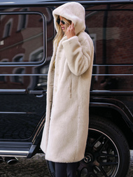 Ženska zimska jakna od krzna bež OZONEE JS/11Z8250