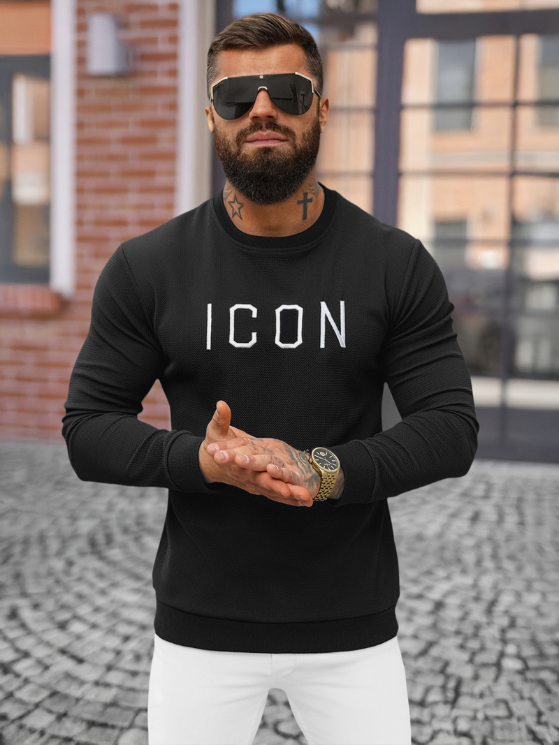 Muška Dukserica Crna OZONEE O/D7394Z