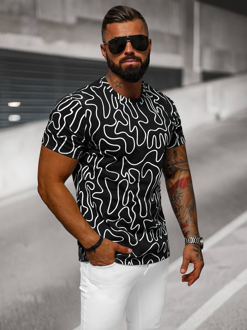 Muška Majica Crna OZONEE JS/8T1198/3