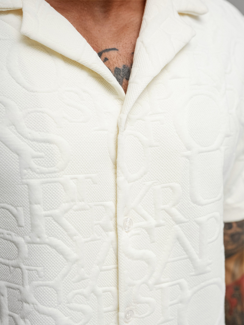 Muška košulja kratkih rukava ecru OZONEE O/B2256