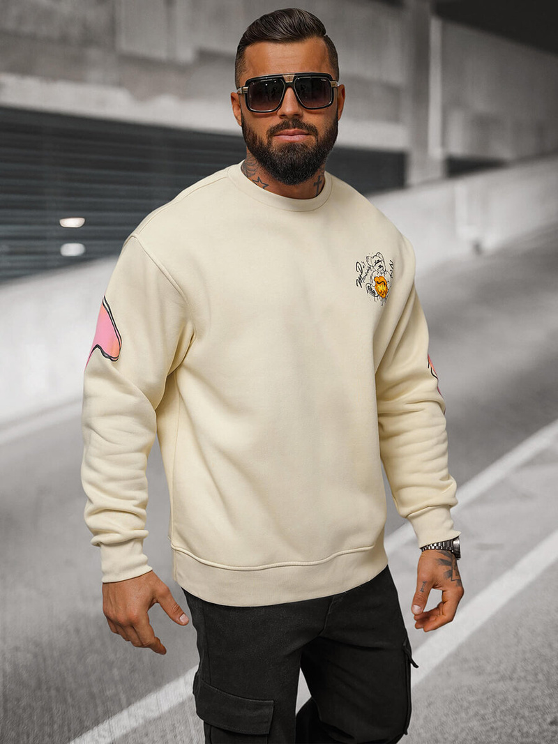 Dukserica bež OZONEE O/SWE23041