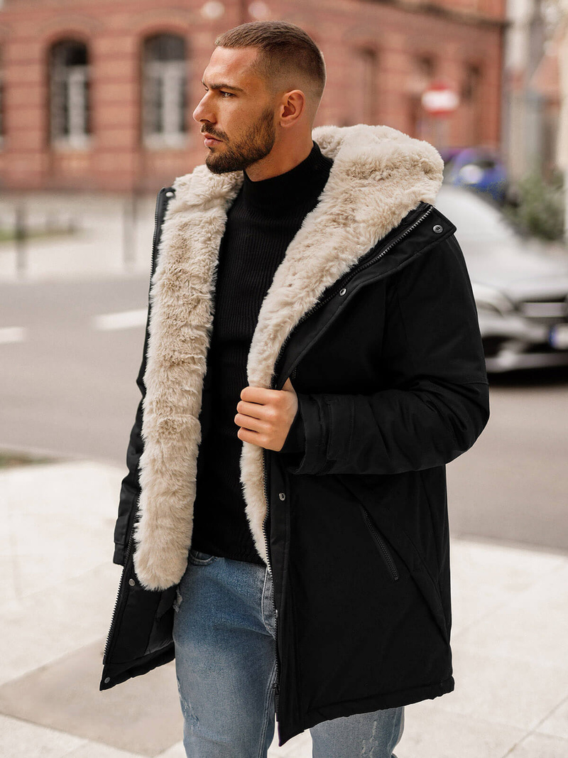 Muška parka jakna crna OZONEE JS/22M316/392Z